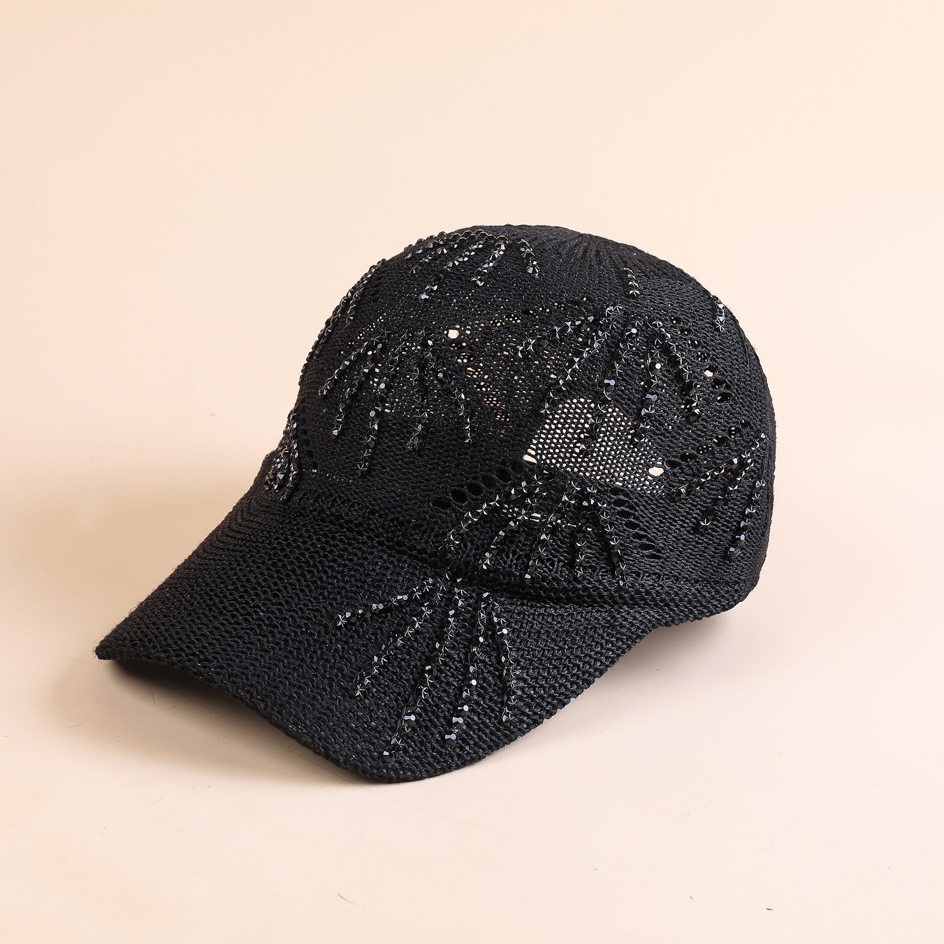 Damen sportliche Trucker-Cap mit Pailletten und atmungsaktiver Netzstruktur