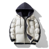 Herren wattierter Parka mit innenliegendem Hoodie und Zwei-Wege-Reißverschluss