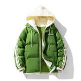 Herren wattierter Parka mit innenliegendem Hoodie und Zwei-Wege-Reißverschluss