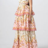 Damen Ärmelloses Floral Maxi Kleid