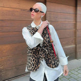 Damen Weste im Leopardenmuster mit Bindeband
