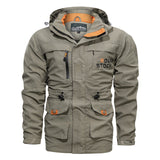 Herren wasserdichter und winddichter Outdoorparka mit abnehmbarer Kapuze