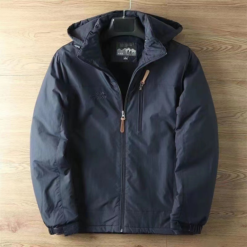Herren wasserabweisende Allwetter-Trekkingjacke mit Kapuze