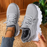 Alina™ - Lässige, leichte Fleece-Sneaker mit Schnürung