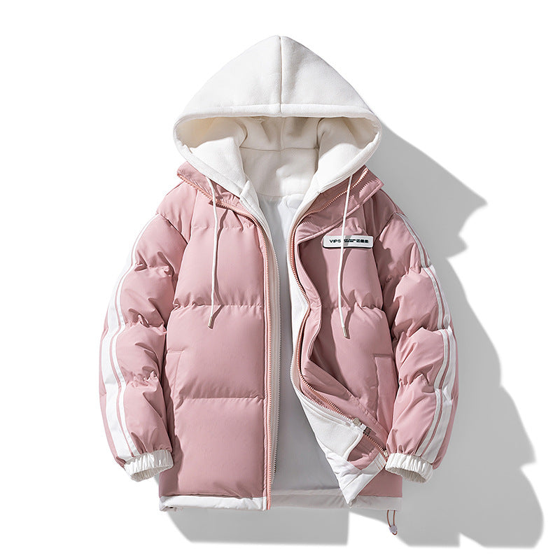 Herren wattierter Parka mit innenliegendem Hoodie und Zwei-Wege-Reißverschluss