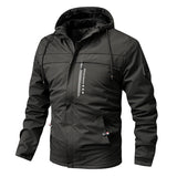 Herren winddichte Softshelljacke mit verstellbarer Kapuze und Innenfutter