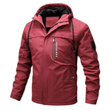 Herren winddichte Softshelljacke mit verstellbarer Kapuze und Innenfutter