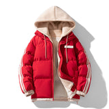 Herren wattierter Parka mit innenliegendem Hoodie und Zwei-Wege-Reißverschluss