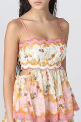 Damen Ärmelloses Floral Maxi Kleid