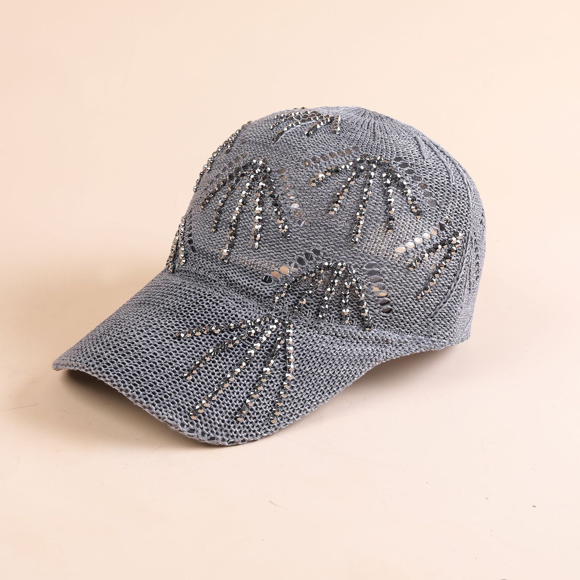 Damen sportliche Trucker-Cap mit Pailletten und atmungsaktiver Netzstruktur