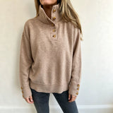 Maja | Damen Langarmpullover mit Knöpfen