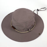 Damen Sonnenhut mit breiter Krempe und Nackenband