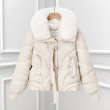 Damen kurzes Pilotblouson mit voluminösem Schalkragen und Kordelzugsaum