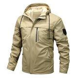Herren winddichte Softshelljacke mit verstellbarer Kapuze und Innenfutter