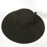 Damen Sonnenhut mit breiter Krempe und verstellbarem Kinnband