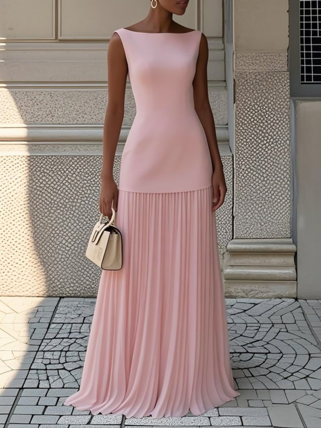Celeste | Plissiertes Maxikleid