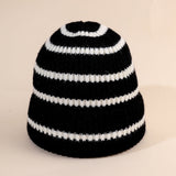 Damen Beanie-Mütze gestreift mit weichem Innenfutter