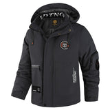 Herren wattierte Wind- und Wetterjacke mit Kapuze und Utility-Taschen