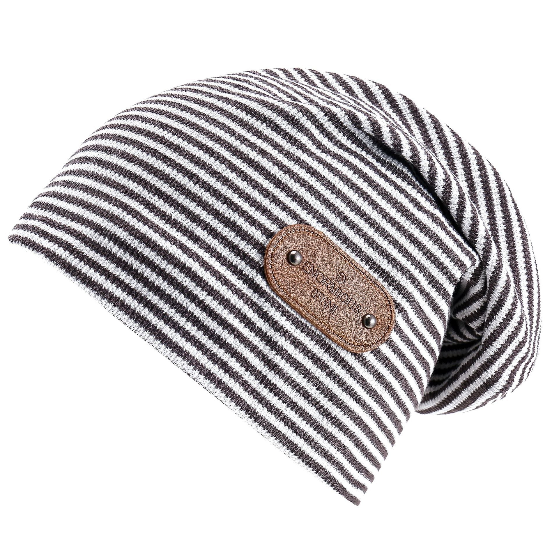 Damen Beanie-Mütze mit Streifenmuster