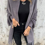 Fransen-Schal mit Strickmuster