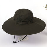 Damen Sonnenhut mit breiter Krempe und verstellbarem Kinnband