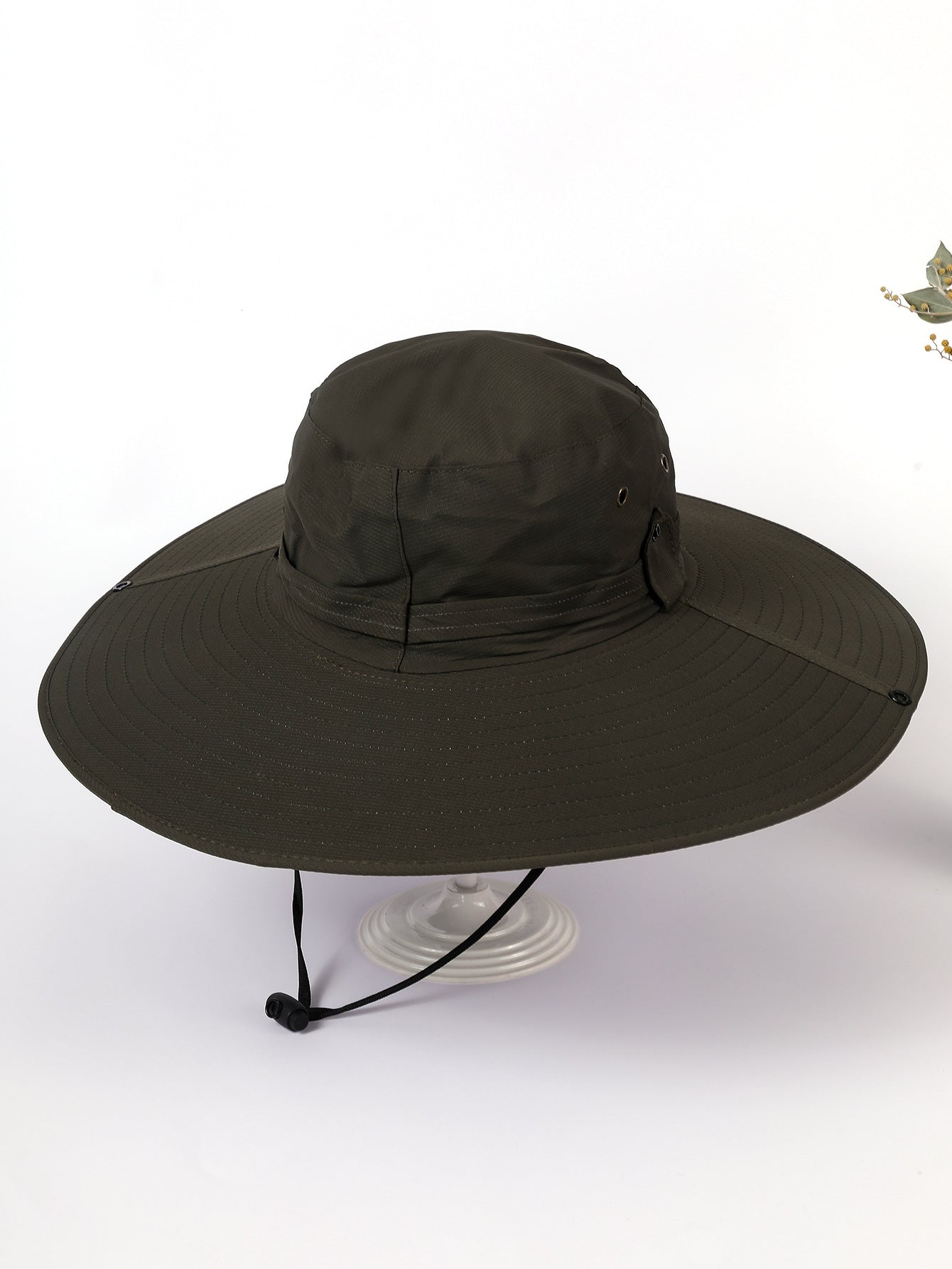 Damen Sonnenhut mit breiter Krempe und verstellbarem Kinnband
