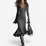 Maud™ Kleid mit Reißverschlusskragen