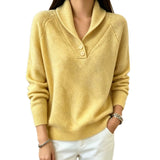 Martha | Damen Langarmpullover mit Knöpfen