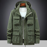 Herren Fieldjacke mit Kapuze und Multifunktionstaschen