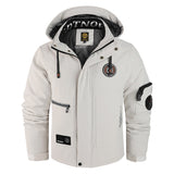 Herren wattierte Wind- und Wetterjacke mit Kapuze und Utility-Taschen