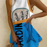Isoria™ | Minikleid mit blauem Druck
