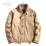 Herren Canvasjacke mit Teddykragen, Isolierfütterung und Kordelzug