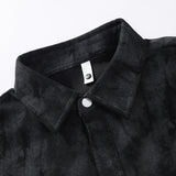 Herren Oversize-Hemdjacke in Acid-Wash-Optik mit Druckknopfverschluss