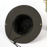 Damen Sonnenhut mit breiter Krempe und Nackenband