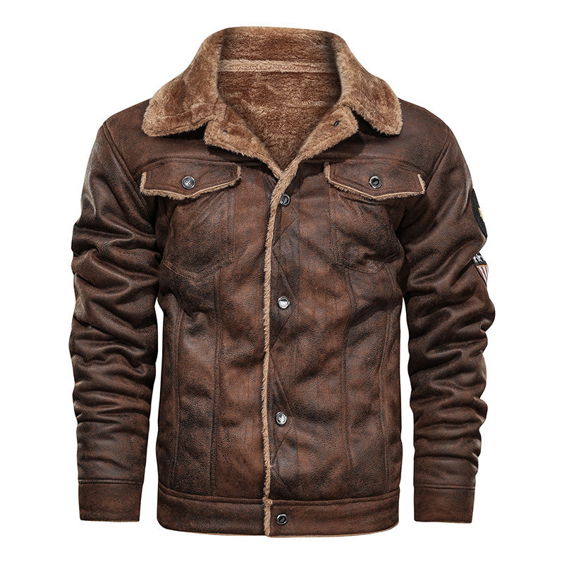 Herren Jeansjacke mit Teddyfutter und Druckknopfleiste