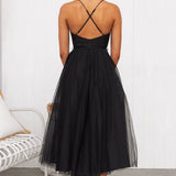 Zeitgenössisches Prinzessinnen-Maxi-Kleid mit Trägern für Partys