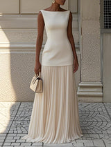 Celeste | Plissiertes Maxikleid