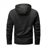 Herren winddichte Softshelljacke mit verstellbarer Kapuze und Innenfutter