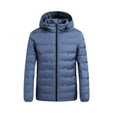 Herren ultraleichte Steppjacke mit Kapuze und Windschutzleiste