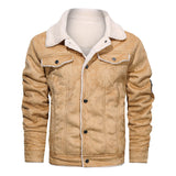 Herren Jeansjacke mit Teddyfutter und Druckknopfleiste