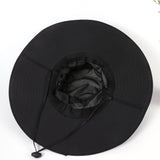 Damen Sonnenhut mit breiter Krempe und verstellbarem Kinnband