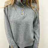 Maja | Damen Langarmpullover mit Knöpfen