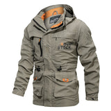 Herren wasserdichter und winddichter Outdoorparka mit abnehmbarer Kapuze