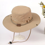 Damen Sonnenhut mit breiter Krempe und Nackenband