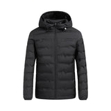 Herren ultraleichte Steppjacke mit Kapuze und Windschutzleiste