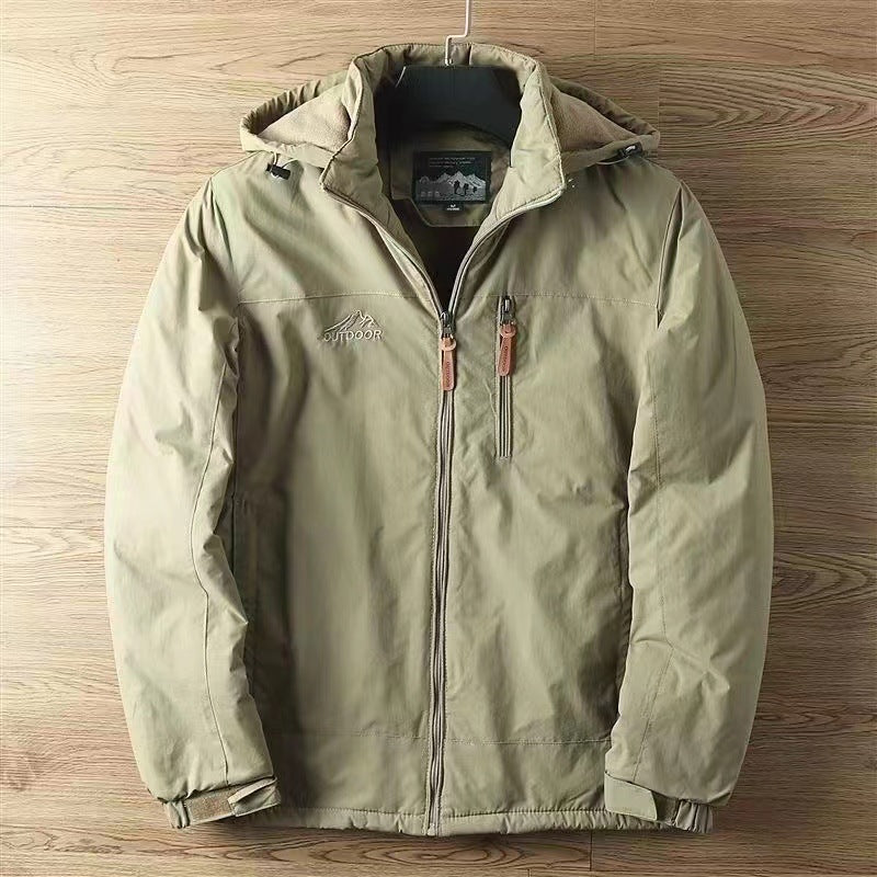 Herren wasserabweisende Allwetter-Trekkingjacke mit Kapuze