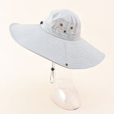 Damen Sonnenhut mit UV-Schutz, breiter Krempe und verstellbarem Kinnband