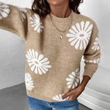 Sophie | Damen Langarm Rundhals Blumensweater