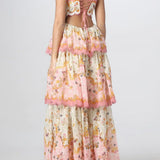 Damen Ärmelloses Floral Maxi Kleid