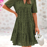 Rica™ - Schickes Spitzen-Rüschensommerkleid